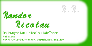 nandor nicolau business card